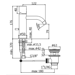 Miscelatore lavabo senza maniglia senza scarico Light cromo - Paffoni 2