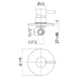 Miscelatore incasso doccia senza deviatore Light nero opaco - Paffoni 2