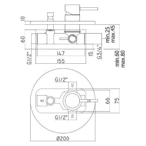 Miscelatore incasso doccia con deviatore 2 vie Light cromo - Paffoni 2
