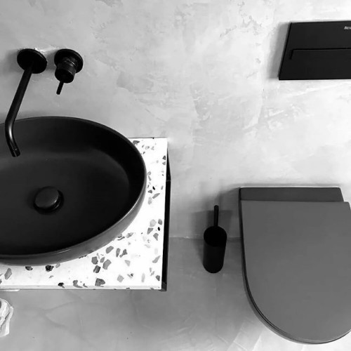 Miscelatore incasso lavabo 24,5 cm senza piastra Light nero opaco - Pa