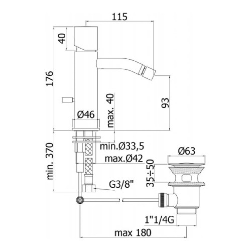 Miscelatore bidet senza leva con scarico automatico Light cromo - Paff
