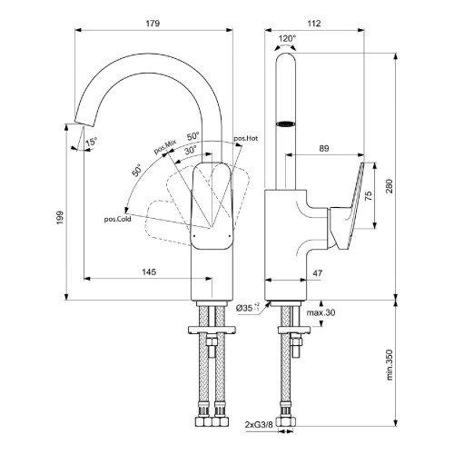 Miscelatore monocomando Ceraplan senza scarico cromo - Ideal Standard