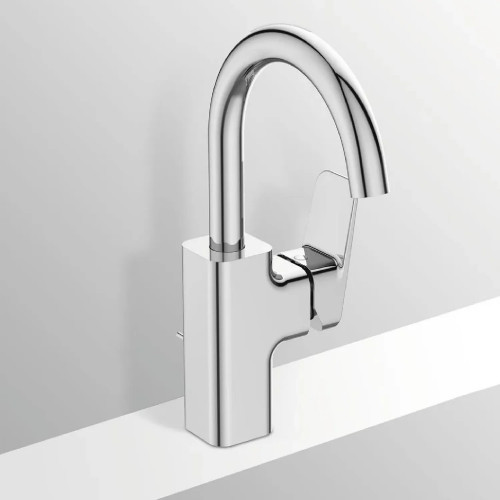 Miscelatore lavabo bocca alta con scarico Ceraplan cromo - Ideal Stand