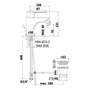 Miscelatore bidet senza scarico Red cromo - Paffoni 2