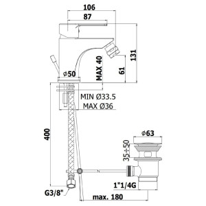 Miscelatore bidet con scarico automatico Red cromo - Paffoni 2
