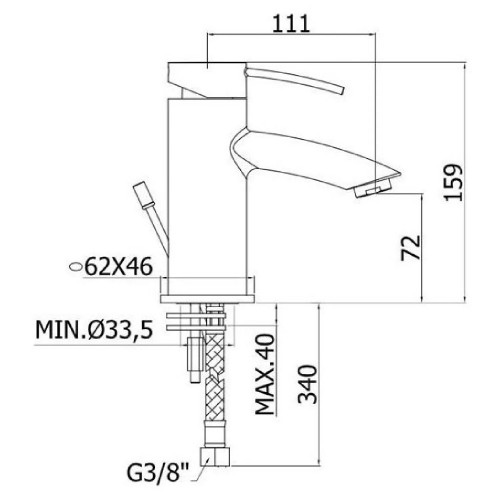 Miscelatore lavabo con scarico clic-clac Berry cromo - Paffoni