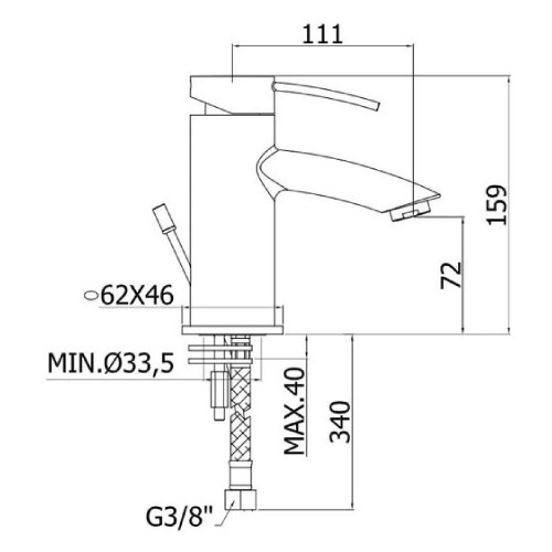 Miscelatore lavabo senza scarico Berry cromo - Paffoni