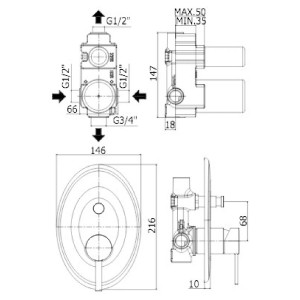 Miscelatore incasso doccia con deviatore Berry cromo - Paffoni 2