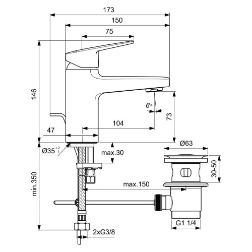 Miscelatore lavabo monocomando Ceraplan cromo - Ideal Standard
