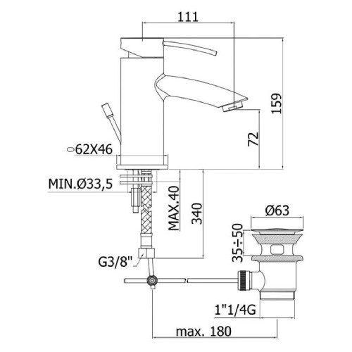 Miscelatore lavabo con scarico automatico Berry cromo - Paffoni