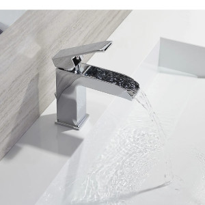 Miscelatore lavabo cascata con scarico automatico Level cromo - Paffon 2