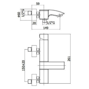 Miscelatore vasca esterno senza set doccia Level cromo - Paffoni 2
