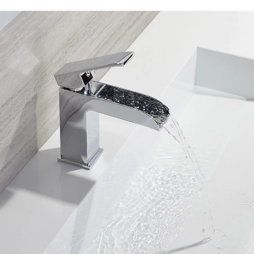 Miscelatore lavabo cascata senza scarico Level cromo - Paffoni
