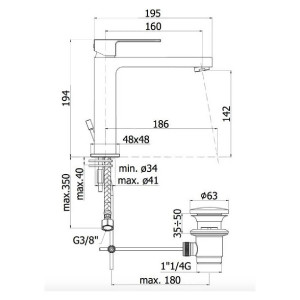 Miscelatore lavabo medio con scarico automatico Elle cromo - Paffoni 2