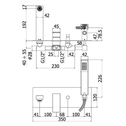 Miscelatore incasso vasca/doccia 2 uscite Elle cromo - Paffoni