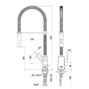 Miscelatore lavello con doccetta Elle cromo - Paffoni 2
