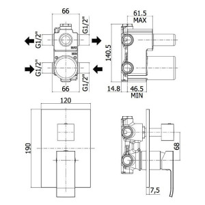 Miscelatore incasso doccia con deviatore 2 uscite Elle cromo - Paffoni 2