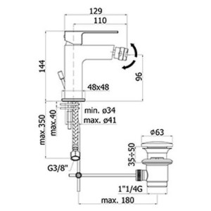 Miscelatore bidet con scarico automatico Elle cromo - Paffoni 2