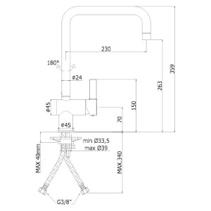 Miscelatore lavello con canna orientabile Rock cromo - Paffoni 2