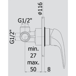 Miscelatore incasso doccia senza deviatore Duemila cromo - Paffoni 2