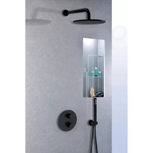 Braccio doccia tondo 40 cm Light nero opaco - Paffoni