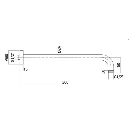 Braccio doccia tondo 30 cm Lusso cromo - Paffoni