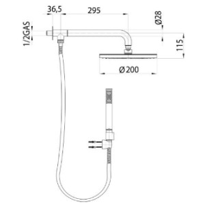 Soffione doccia con braccio Zoe Renovation cromo - Bossini 2