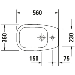 Bidet a terra filo muro D-Code bianco lucido - Duravit 2
