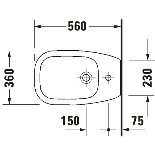 Bidet a terra filo muro D-Code bianco lucido - Duravit