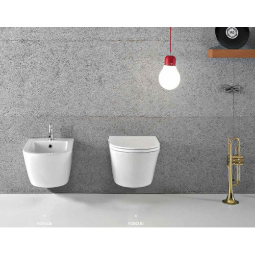 Bidet sospeso monoforo Forty3 52x36 cm bianco lucido - Ceramica Globo