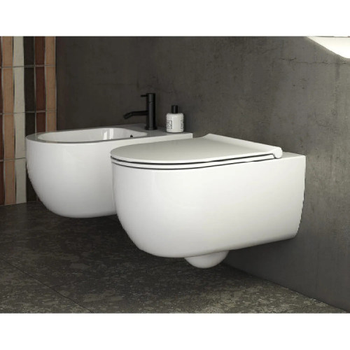 Vaso sospeso senza brida 53 cm Mode bianco lucido - Globo | Meglioalge