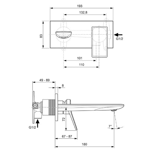 Miscelatore monocomando a parete Conca cromo – Ideal Standard | Meglio