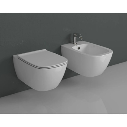 Vaso sospeso senza brida 55 cm Genesis bianco lucido - Globo