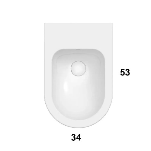 Bidet a terra filo muro Mode 53x34x43h cm bianco lucido - Globo