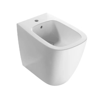 Bidet a Terra Filo Muro Genesis 55x36x43h cm Bianco Lucido - Globo
