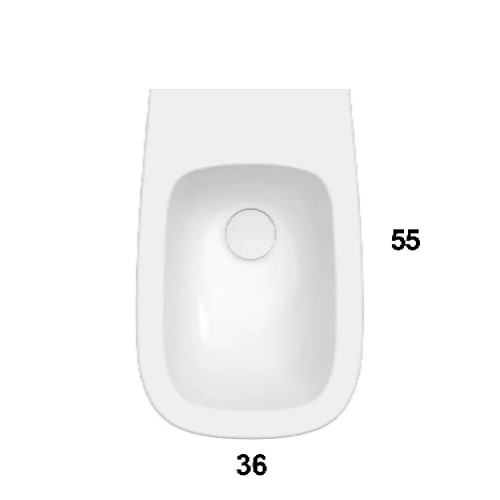 Bidet a Terra Filo Muro Genesis 55x36x43h cm Bianco Lucido - Globo