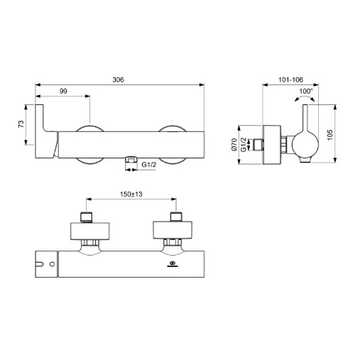 Miscelatore monocomando doccia esterno Joy cromo - Ideal Standard
