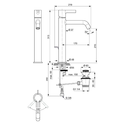 Miscelatore monocomando lavabo Joy cromo - Design Ideal Standard