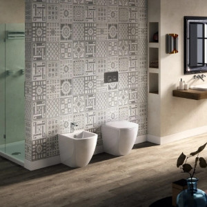 Bidet a terra filo muro Faster 53x37 cm bianco lucido - Hidra 2