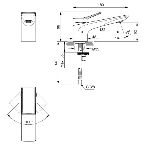 Miscelatore monocomando lavabo Conca cromo - Design e qualità