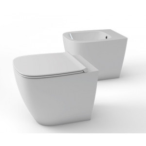 Vaso WC a terra senza brida 55x36 cm Genesis bianco lucido | Globo 2