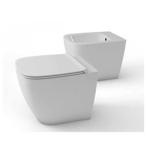 Vaso WC a terra senza brida 55x36 cm Genesis bianco lucido | Globo