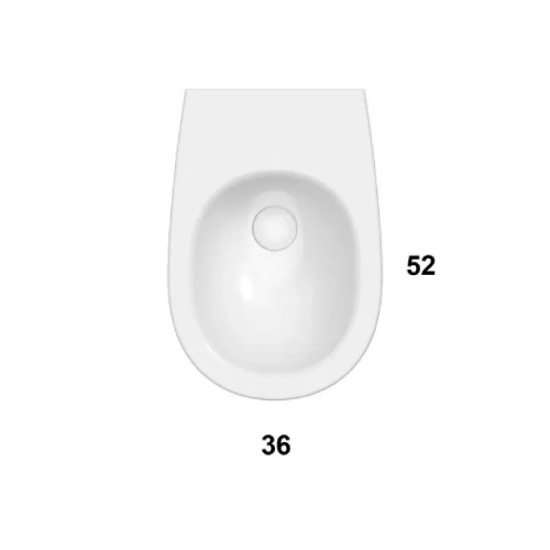 Bidet a terra filo muro 52 cm Grace bianco lucido | Globo - Meglioalge