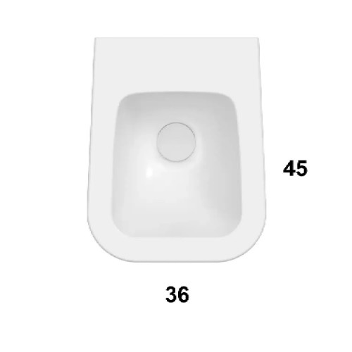 Bidet a Terra Filo Muro Stone 45x36x42h cm Bianco Lucido - Globo Onlin