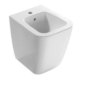 Bidet a Terra Filo Muro Stone 45x36x42h cm Bianco Lucido - Globo Onlin