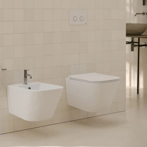 Bidet sospeso 45 cm Stone bianco lucido - Globo | Design moderno
