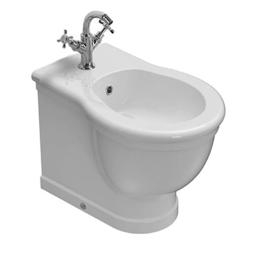 Bidet a terra filo muro Paestum 57x38x41h bianco lucido Ceramica Globo