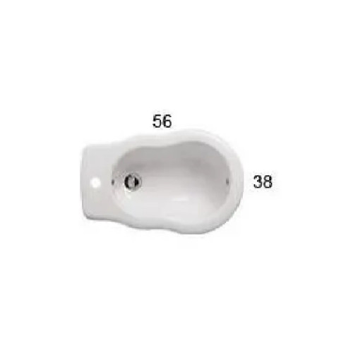 Bidet a terra filo muro Paestum 57x37x40h cm bianco lucido - Globo