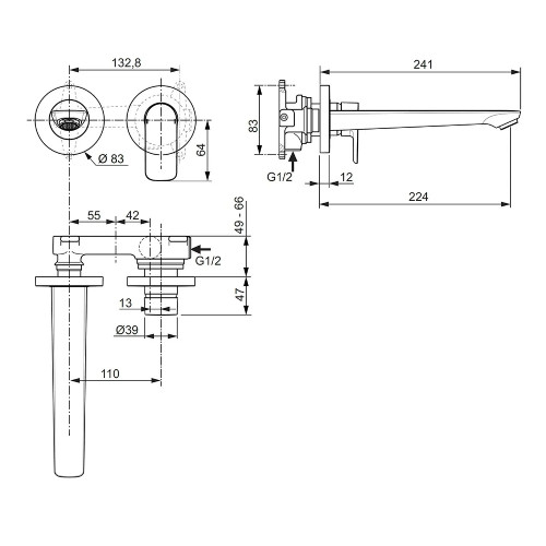 Miscelatore monocomando Connect Air 22,5 cm cromo – Ideal Standard