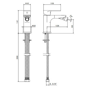 Miscelatore per bidet senza scarico Extro cromo - Newform | Eleganza e 2